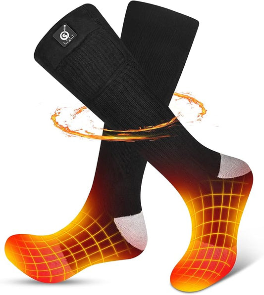 Upgraded Rechargeable Electric Heated Socks,7.4V 2200mAh Battery Powered Cold Weather Heat Socks for Men Women,Outdoor Riding Camping Hiking Motorcycle Skiing Warm Winter Socks