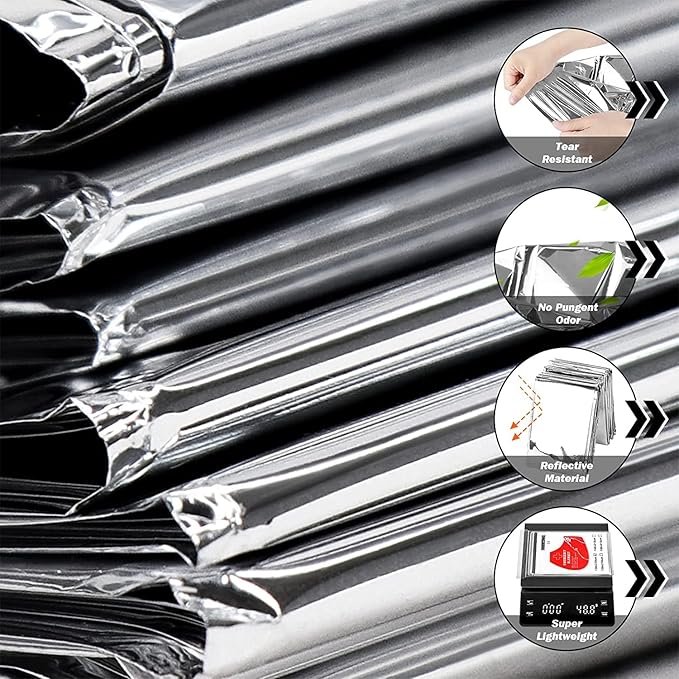 GALAXYLENSE Emergency Mylar Thermal Blanket for Survival First Aid Kits Army Outdoors Hiking Camping Bug Out Trauma Desert All Weather Condition Protection (Silver)