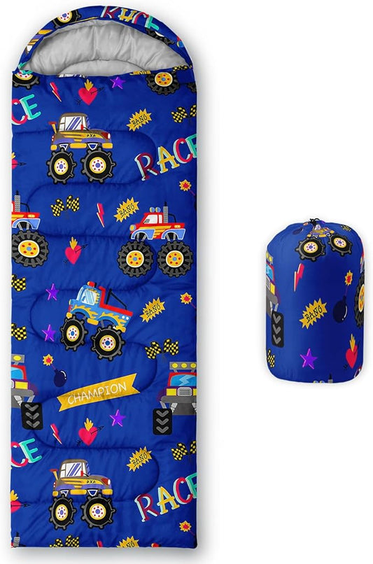 Kids Sleeping Bag for Boys Girls,Cute Puppy Print-Lightweight Warm Portable Outdoor Indoor-Waterproof Cold Weather Resistant Sleeping Bag for Camping Hiking