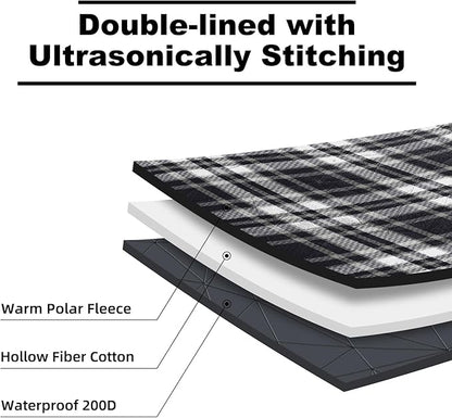 Outdoor Waterproof Blanket, Foldable Fleece Stadium Blanket for Outdoor Sports Event, Camping, Concerts, Car, Pet, Picnics - Windproof, Wearable, Machine Washable 80" x 58"
