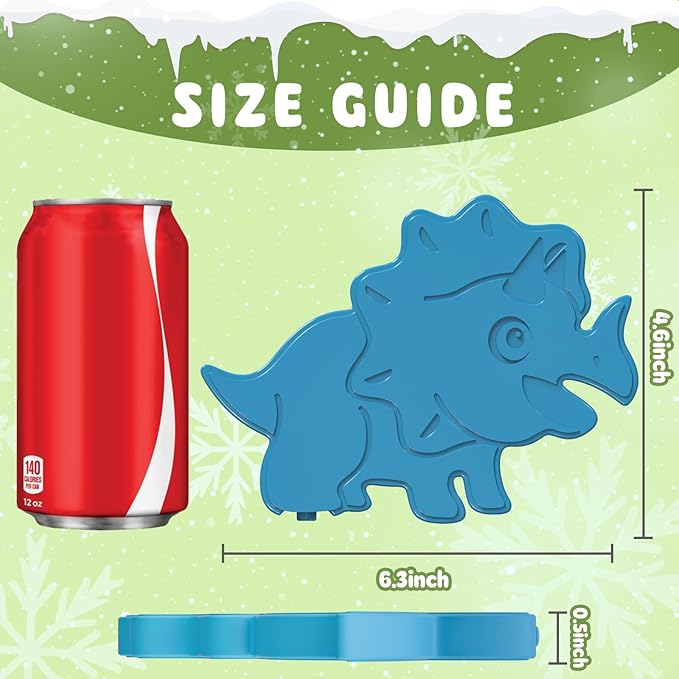 HiYZ Dinosaur Ice Packs for Lunch Boxes - Reusable Kids Ice Packs - Quick Freeze, Space Saving, Long-Lasting Cooler for Lunch Box, Thin Ice Packs Ideal for Travel, Picnics, and School