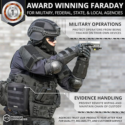 Mission Darkness Dry Shield MOLLE Faraday Pouch (2nd Gen) // Waterproof & Submergible Dry Bag + RF Shielding Liner. Signal Blocking, Anti-tracking, EMP Shield, Data Privacy, Electronic Device Security