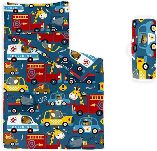 Space Nap Mat - Space Ship Galaxy Sleeping Bag with Removable Pillow - Daycare and Sleepovers Preschool Kindergarten Bedding Set for Kids Toddler Boys Girls