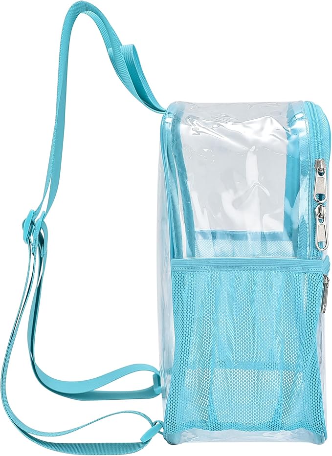 Oraben Clear Backpack for Stadium Events Clear Stadium Backpack 12x6x12 Bag (Nylon Shoulder Straps, Teal)