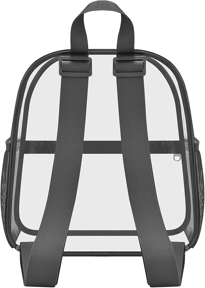 Oraben Clear Backpack for Stadium Events Clear Stadium Backpack 12x6x12 Bag (Nylon Shoulder Straps, Charcoal Gray)