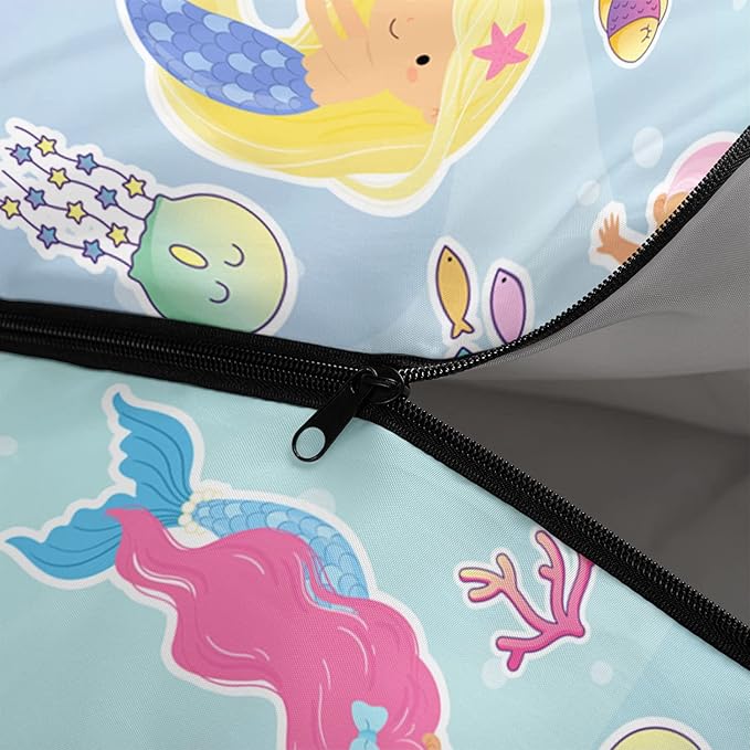 Kids Sleeping Bag for Boys Girls,Rocket Astronaut Moon Print-Lightweight Warm Portable Outdoor Indoor-Waterproof Cold Weather Resistant Sleeping Bag for Camping Hiking