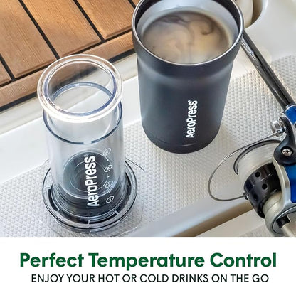 AeroPress Go Plus, Small Portable Coffee Maker for Travel & Camping - 3 In 1 Brew Method Combines French Press, Pourover, Espresso, Full Bodied Coffee without Bitterness, Coffee Press Kit - Black