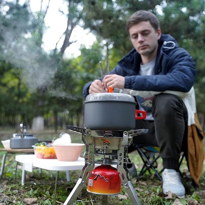 Bulin 24/13/11/8/4 PCS Camping Cookware Mess Kit Lightweight Backpacking Cooking Set Outdoor Cook Gear for Family Hiking, Picnic(Kettle, Pot, Frying Pan, Bowls, Plates, Spoon)