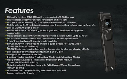 EdisonBright Nitecore EDC27 3000 Lumen USB Rechargeable slim body LED flashlight Brand Charging Adapter