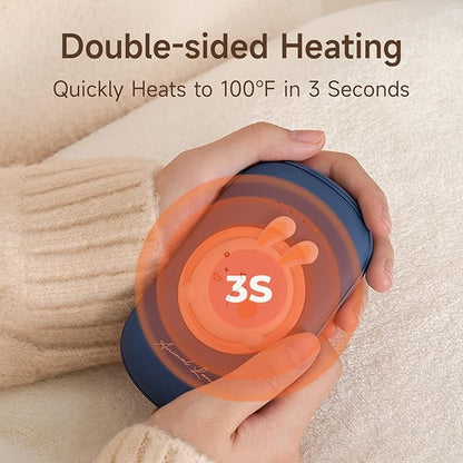 Hand Warmers Rechargeable, Electric Hand Warmer 10000mAh Portable Power Bank, 2 Levels Heater Handwarmers Reusable 12hrs Long Lasting Heat Camping Hand Warmers for Outdoor Sports in Winter
