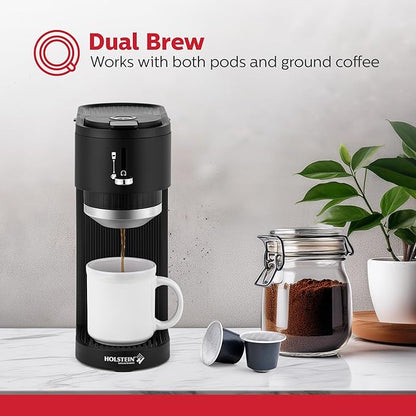 Holstein Housewares Coffee Maker Machines (Black, 1 Cup)
