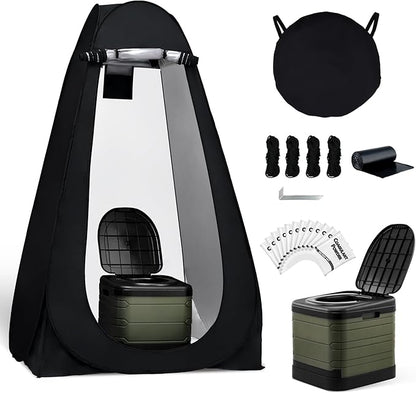 KNINE OUTDOORS Portable Camping Toilets for Adult, Outdoor Toilet for Camping, Privacy Tent with Carry Bags, Portable Potty, Washable and Foldable for RV Travel