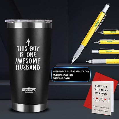 Birthday Gifts for Husband from Wife-Fathers Day Unique Gifts for Him Best Anniversary Basket Gifts for Men Who has Everything Funny Gift Ideas Unique Presents Sets29
