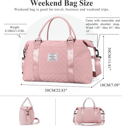 Travel Duffel Bag,Sports Tote Gym Bag,Shoulder Weekender Overnight Bag for Women