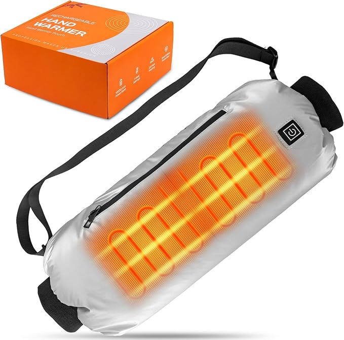Heated Hand Warmer Pouch, 10000mAh Electric Heated Hand Muff, Rechargeable Portable Power Bank Hand Warmer with 3 Levels Heating for Football, Hunting,Fishing,Camping. (Black)