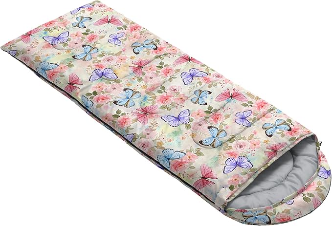 Kids Sleeping Bag for Boys Girls,Rocket Astronaut Moon Print-Lightweight Warm Portable Outdoor Indoor-Waterproof Cold Weather Resistant Sleeping Bag for Camping Hiking