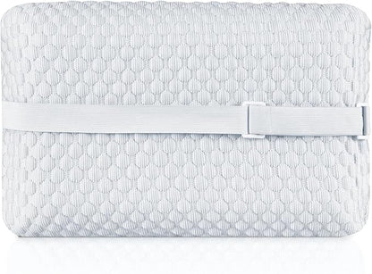 HOMBYS Cooling Camping Pillow Lightweight, Memory Foam Travel Pillow with Easy to Carry Portable Bag, Strap Designed for Secure, Suitable for Beach, Camp,Travel, Hammock, Light Blue
