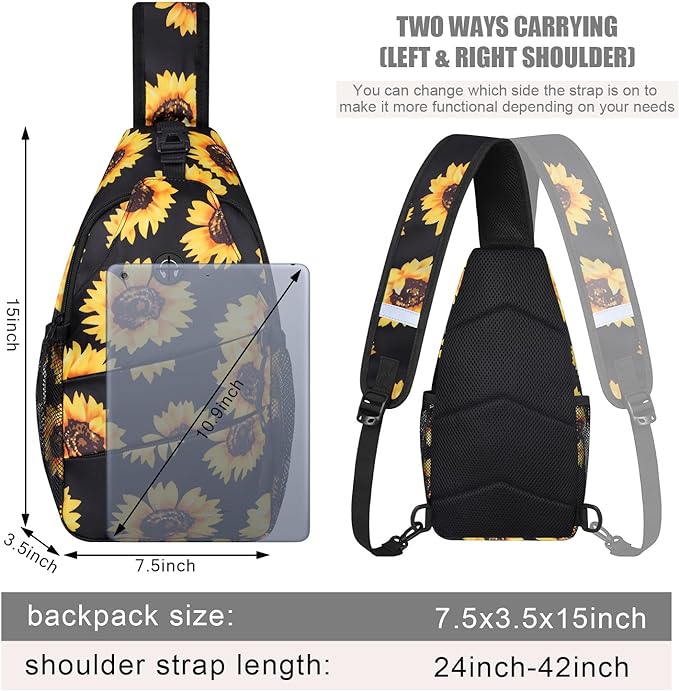 Crossbody Bags for Women Men Trendy Sling Bag Bakpack Casual Chest Bag with Convertible Shoulder Strap