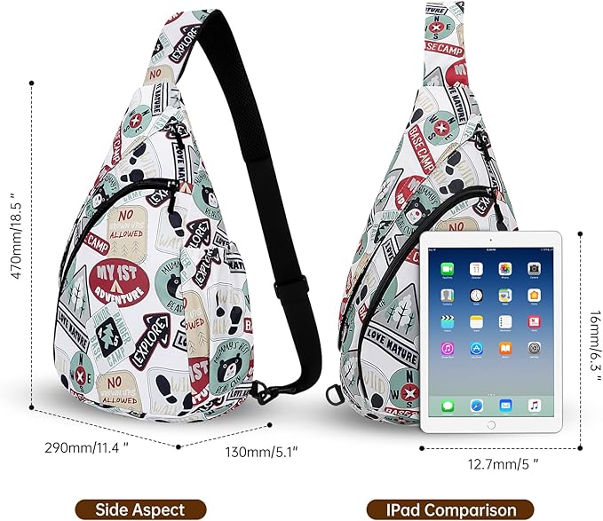 HUA ANGEL Crossbody Sling Bag for Men & Women Lightweight Waterproof Chest Shoulder Bag for Travel Hiking & Everyday Use