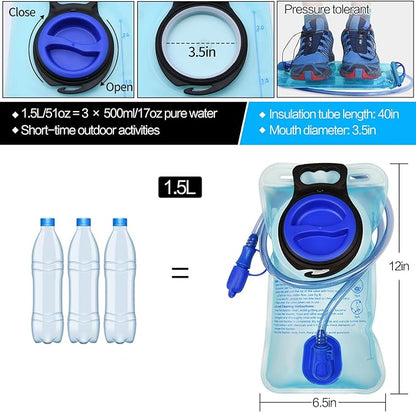 1/2/4/8 Pack Hydration Bladder, 1.5L/2L/2.5L/3L Water Reservoir, Leakproof Water Bladder Hydration Pack, Large Opening Water Storage Bladder Bag, for Cycling Hiking Camping