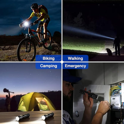 RECHOO Tactical Flashlights 2 Pack, Bright Zoomable LED Flashlights High Lumens with 5 Modes, Portable Small Flash Light for Camping Essential, Camping Flashlight