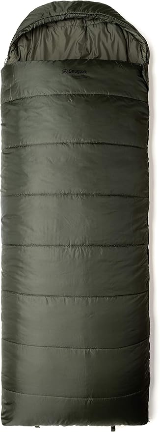 Snugpak Basecamp Ops Navigator Sleeping Bag with Compression Stuff Sack, Right Hand Zip, Olive