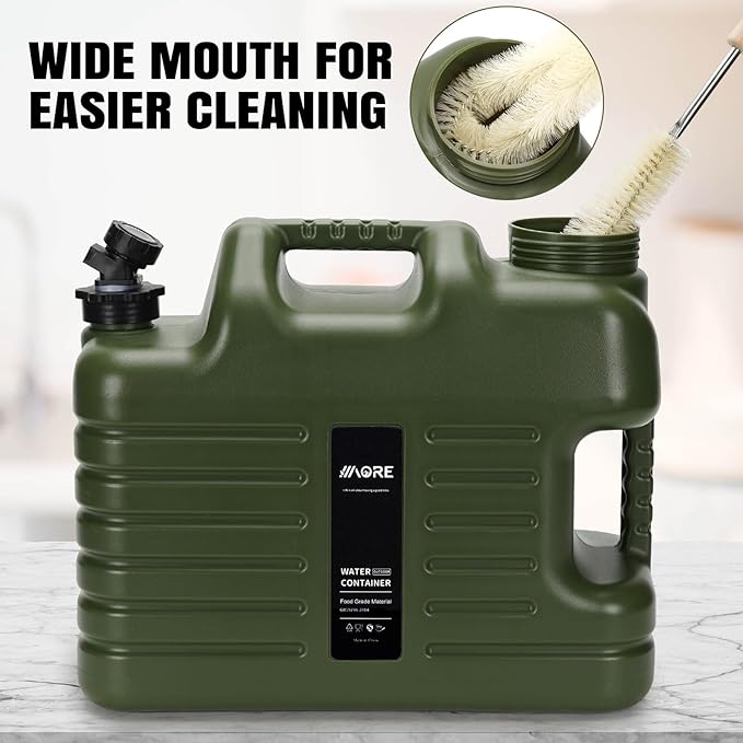 Water Container with Spigot - 4.76 Gallon Water Jug (Truly No Leakage) Water Storage Carrier, Water Tank,BPA Free,Portable Emergency Water Storage for Camping,Vehicle, Car, Hiking, Hurricane Supplies