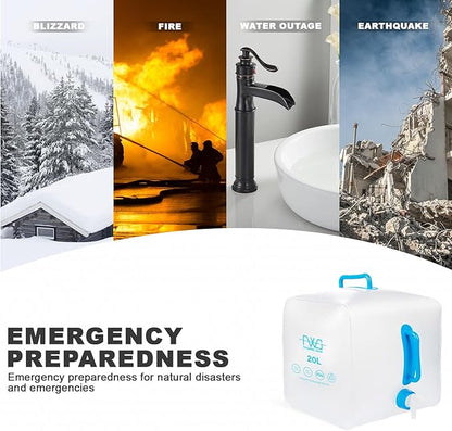 Collapsible Water Container with Spigot,Camping Water Container,BPA Free Portable Water Container for Camping Hiking RV Emergency Survival (3 Pack) 5.3 Gallon