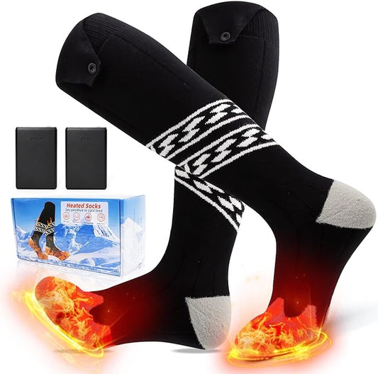 Heated Socks for Men Women,5000mAh Rechargeable Electric Heated Socks,Washable Unisex Winter Thermal Socks,Feet Warmers for Skiing Camping Hiking Hunting Outdoor