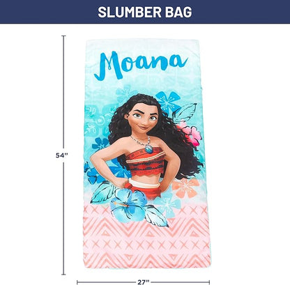 Jay Franco Disney Moana Tropical Slumber Sack - Cozy & Warm Kids Lightweight Slumber Bag/Sleeping Bag (Official Disney Product)