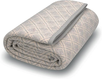 ACUSHLA Merino Wool Blanket - Soft Warm Thick Washable Large Bed Couch Camping Outdoor Travel Throw Blanket All Weather, Plaid Grey 79X63