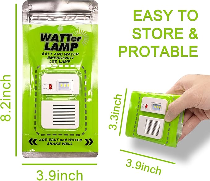 Emergency Light Salt Water Lamp, No Battery Required Portable Lantern for Hiking,Camping Essentials Survival Gear Outdoor Lamp for Power Outages Outdoor Activities Night Fishing Camping