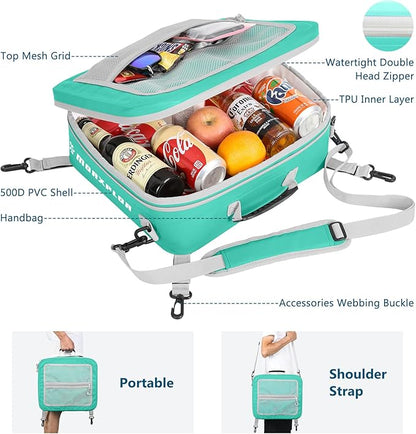 Waterproof PVC Paddleboard Cooler Deck Bag - 12 Can Soft Insulated Cooler for Paddleboarding, Camping, Kayaking