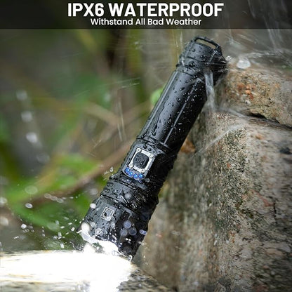 Rechargeable Flashlights - 2 Pack Super Bright Powerful Flashlight 990,000 High Lumens with 5 Modes - 12H Long Runtime & IPX6 Waterproof Brightest LED Flash Light for Home Outdoor Camping