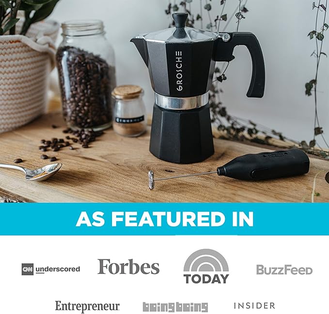 GROSCHE Milano Stovetop Espresso Maker Moka pot 12 espresso Cup - 23.6 fl oz, Black, Cuban Coffee Maker Stove top coffee maker Moka Italian espresso greca coffee maker brewer percolator