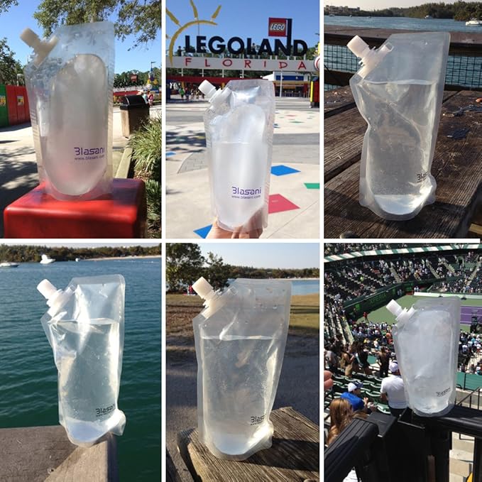 Concealable Plastic Cruise Ship Rum Sneak Flask Kit Set (1x16oz, 2x8oz)