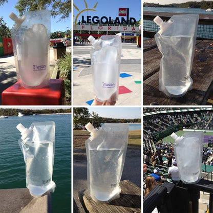 Concealable Plastic Cruise Ship Rum Sneak Flask Kit Set (1x16oz, 2x8oz)