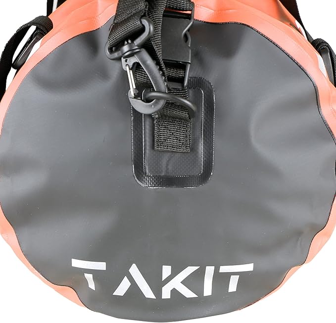 Waterproof Duffle Bag Travel Dry Bag 500D PVC for Motorcycle Tail Kayaking Rafting Boating Swimming Camping Hiking Beach Fishing (Orange, 60L)
