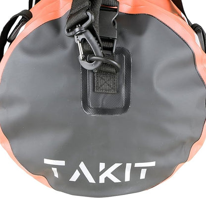 Waterproof Duffle Bag Travel Dry Bag 500D PVC for Motorcycle Tail Kayaking Rafting Boating Swimming Camping Hiking Beach Fishing (Orange, 60L)