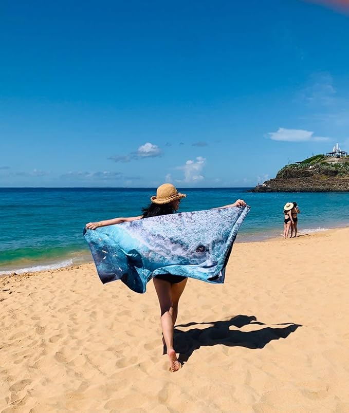 4Monster Microfiber Beach Towel Quick Dry,Super Absorbent Lightweight Travel Towel for Swimmers, Sand Free Camping Towel, Beach Towels for Pool, Swim, Water Sports,Yoga,Gym,Backpacking