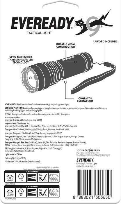 EVEREADY Energi LED Tactical Light (2 Lights w/ Lanyard)