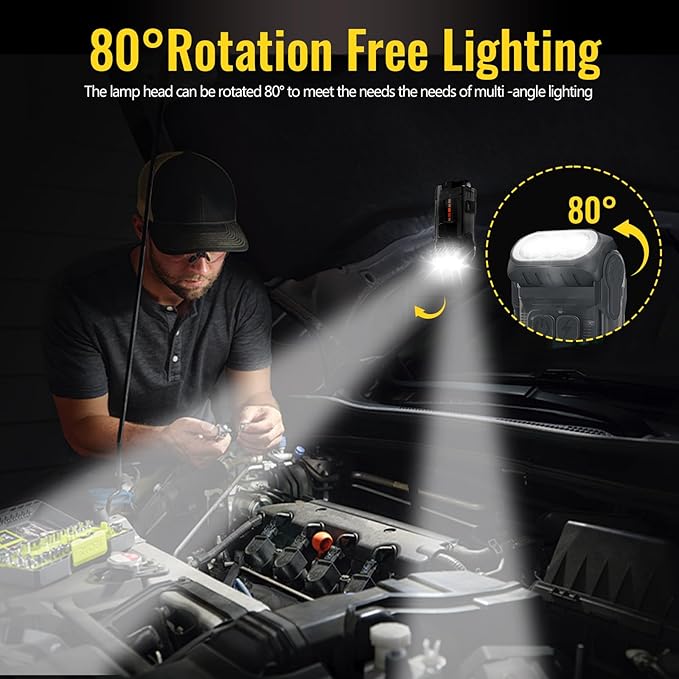 CGBE Small Flashlight 1200 Lumens, Rechargeable Pocket Flashlight Type-C with 1200mAh Battery, IP67 Waterproof Mini Keychain Flashlight with 80 Degree Rotation for Emergencies, Camping, Hiking - Black