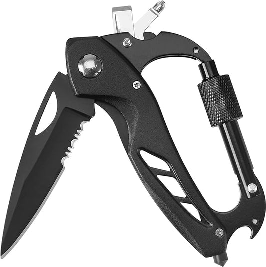 Multitool with Serrated Edge Knife,Edc Tool with Bottle Opener, Window Breaker and Screwdriver,Survival Gear for Outdoor Camping Hiking