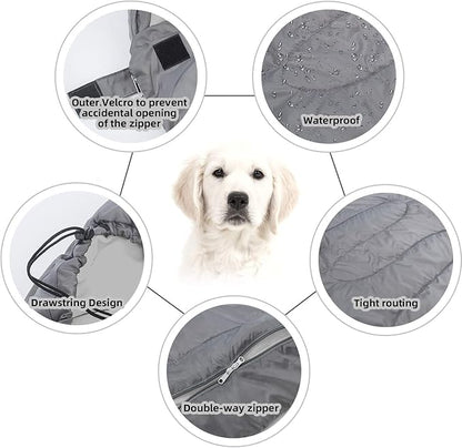 KUDES Dog Sleeping Bag Waterproof Warm Packable Dog Bed with Storage Bag for Indoor Outdoor Travel Camping Hiking Backpacking (43''Lx27''W)