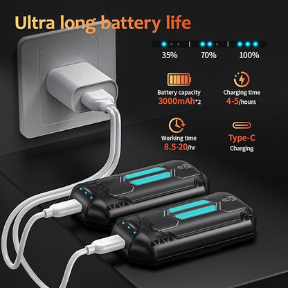 AI Hand Warmers Rechargeable 2 Pack, 6000mAh Electric Hand Warmers with 3 Heat Settings 20Hrs Long Lasting Portable Pocket Heater for Outdoor Camping, Hunting, Golf, Winter Gifts