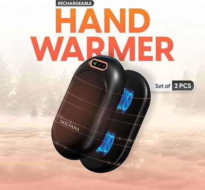 DOLVANA Hand Warmers Rechargeable – 1-Pair Electric Hand Warmer with 3 Temperature Settings, Digital Display – Compact and Portable Hand Warmer Hand and Foot Warmers for Hunting, Fishing, Camping