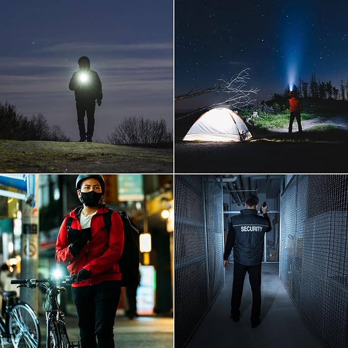 APLOS F01 LED Flashlights Rechargeable - 1200 Lumens Bright Flashlight, 5 Modes Powerful Emergency Flashlights, Mid-Size Tactical Flashlight High Lumens for Emergency Outdoor Home Camping Hiking