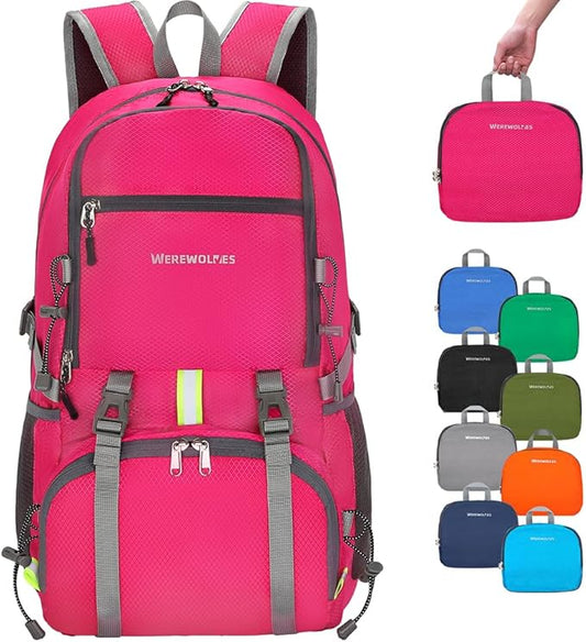 WEREWOLVES 20/35L Lightweight Hiking Backpack, Ultralight Water Resistant Packable Daypack for Women Men