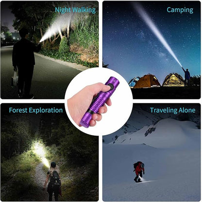 Wurkkos FC11 Powerful Little Flashlights 90CRI Maximum Output 1300LM EDC Torch,IP67 Waterproof Flashlight,Magnetic Tailcap,Great for Walking Home Use(Purple-5000K)
