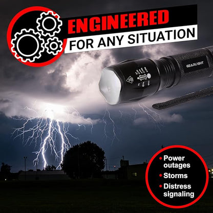 GearLight LED Flashlight Bright, Zoomable Tactical Flashlights with High Lumens and 5 Modes for Emergency and Outdoor Use -Camping Accessories -S1000
